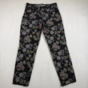 Floral Skinny Jeans Dark Academia Cottagecore Whimsigoth Statement Denim